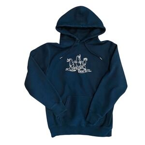 Uprise Chicago Pigeon Hoodie Pullover Graphic Skate Streetwear Navy Heavy Medium